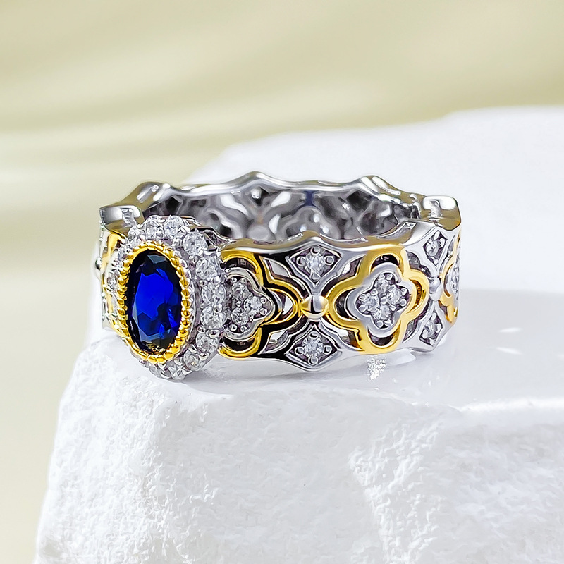 Sapphire Ring – French Romantic Royal Blue S925 Sterling Silver Ring