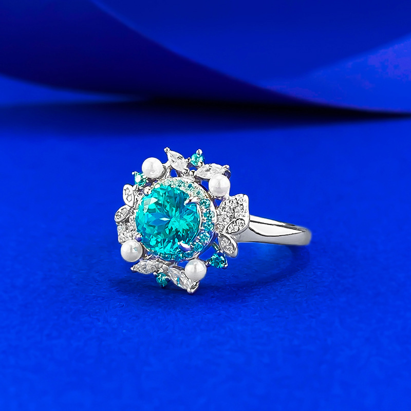 Sapphire Ring – Paraiba Blue Jacaranda Pearl S925 Silver Ring