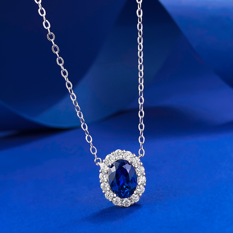 Sapphire Necklace – S925 Silver Pigeon Egg Sapphire Pendant