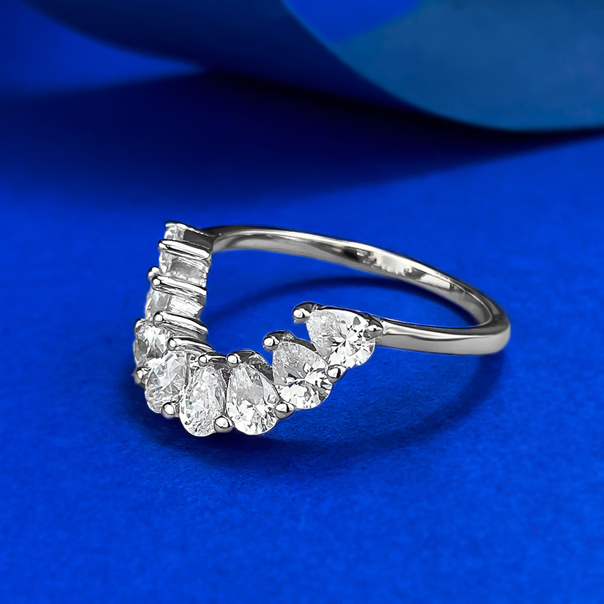 Moissanite Ring - Stackable Bands in S925 Sterling Silver