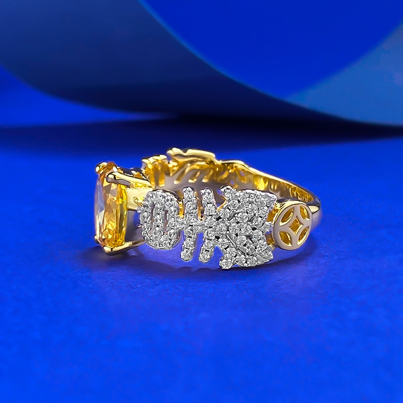 Yellow Sapphire Ring - Fortune Design in S925 Sterling Silver