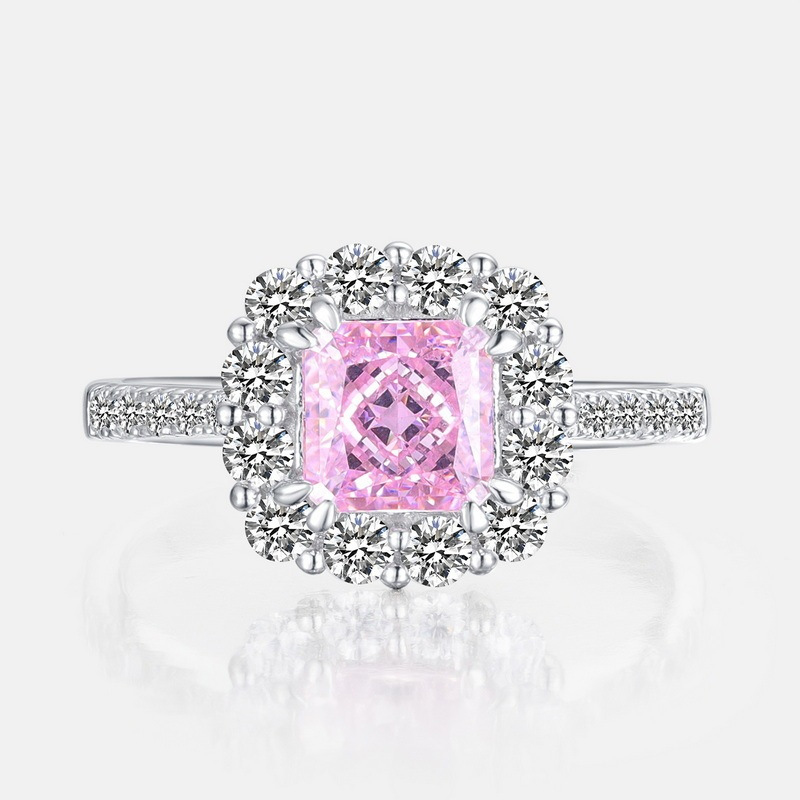 Moissanite Jewelry – S925 Silver Square-Cut Modern OL Ring