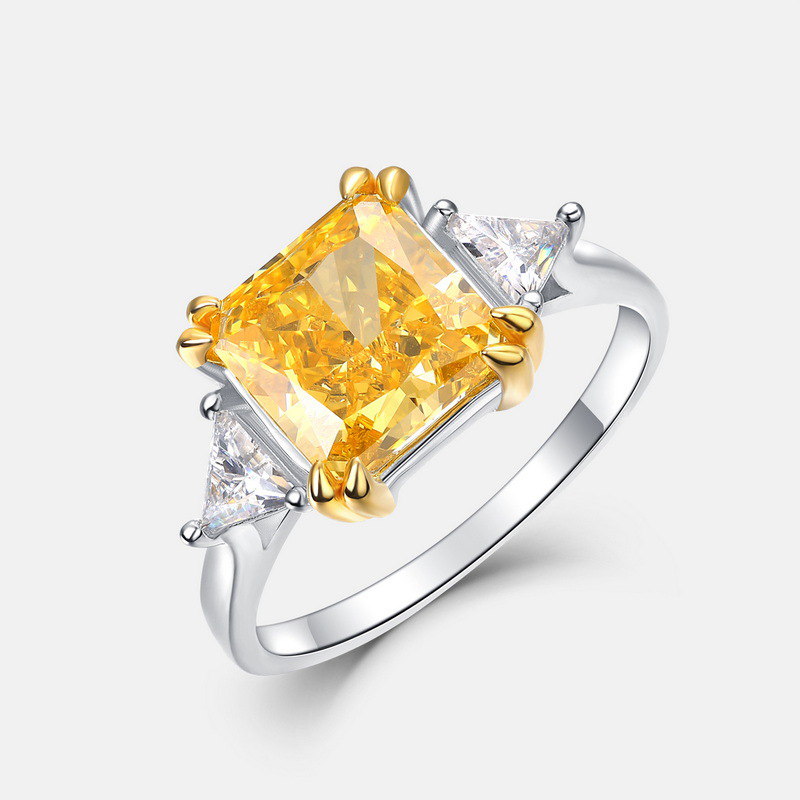 Moissanite Jewelry – Trendy Square-Cut S925 Silver Ring