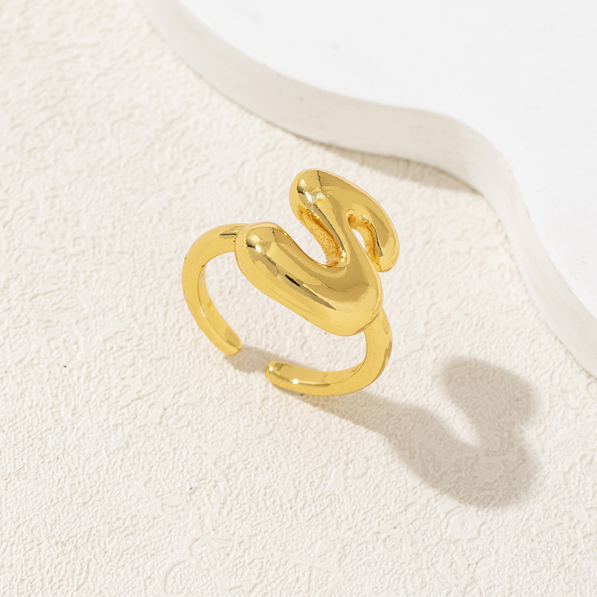 Letter Ring – Polished Mirror Finish Alphabet Initial Ring