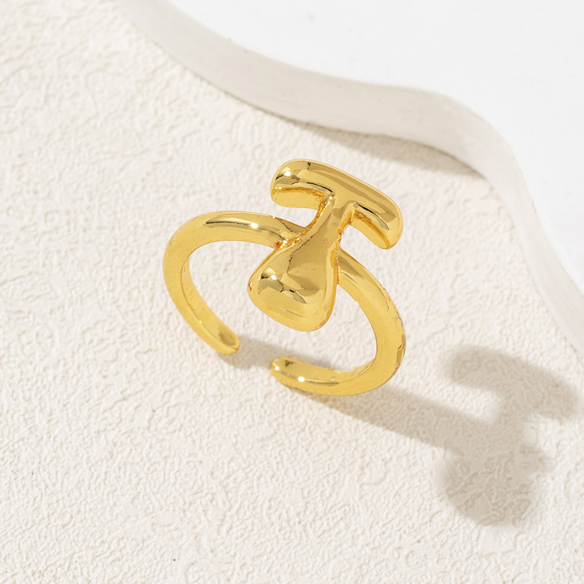 Letter Ring – Polished Mirror Finish Alphabet Initial Ring