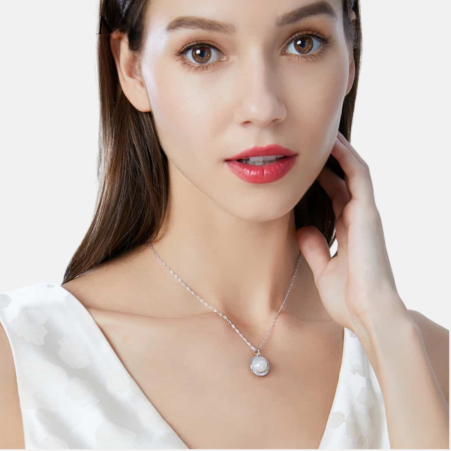 Silver Pearl Necklace – Elegant S925 Sterling Silver Jewelry for Women