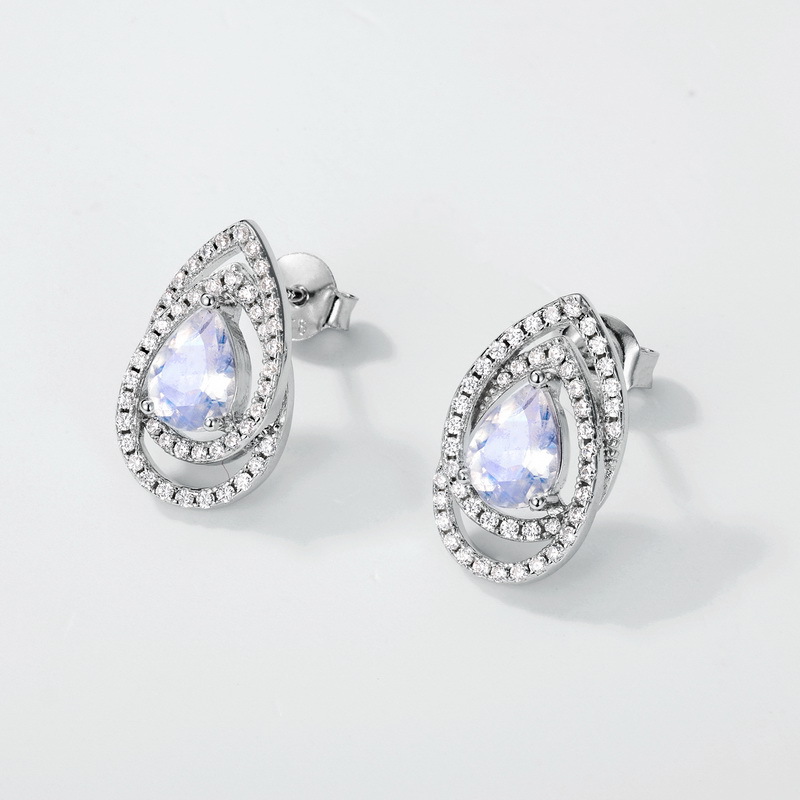 Sapphire Earrings - S925 Sterling Silver Waterdrop Earrings