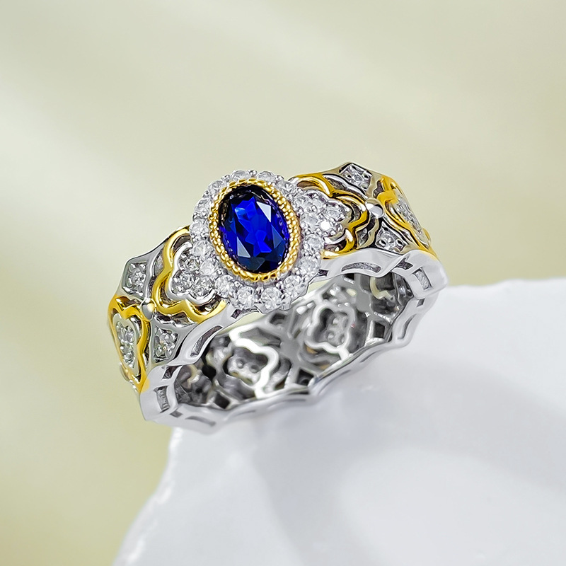 Sapphire Ring – French Romantic Royal Blue S925 Sterling Silver Ring