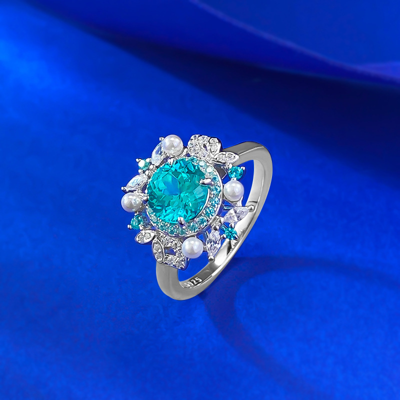 Sapphire Ring – Paraiba Blue Jacaranda Pearl S925 Silver Ring