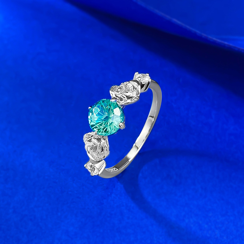 Sapphire Ring – Classic Round Paraiba Blue S925 Silver Ring