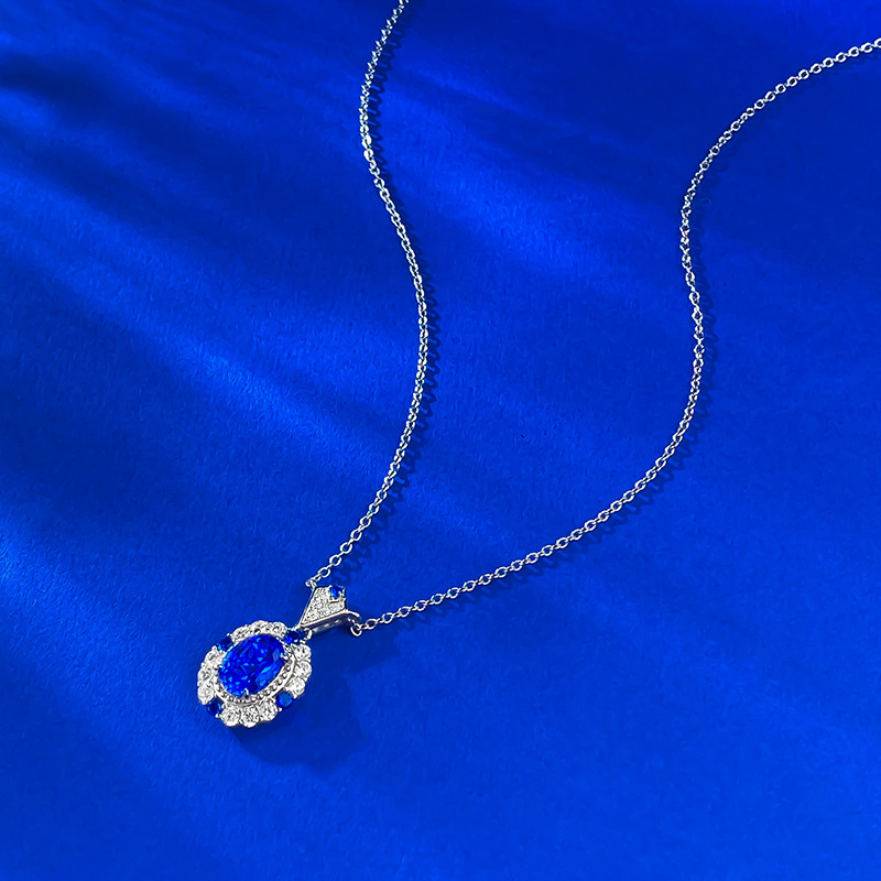 Sapphire Necklace – S925 Silver Luxury Sapphire Pendant