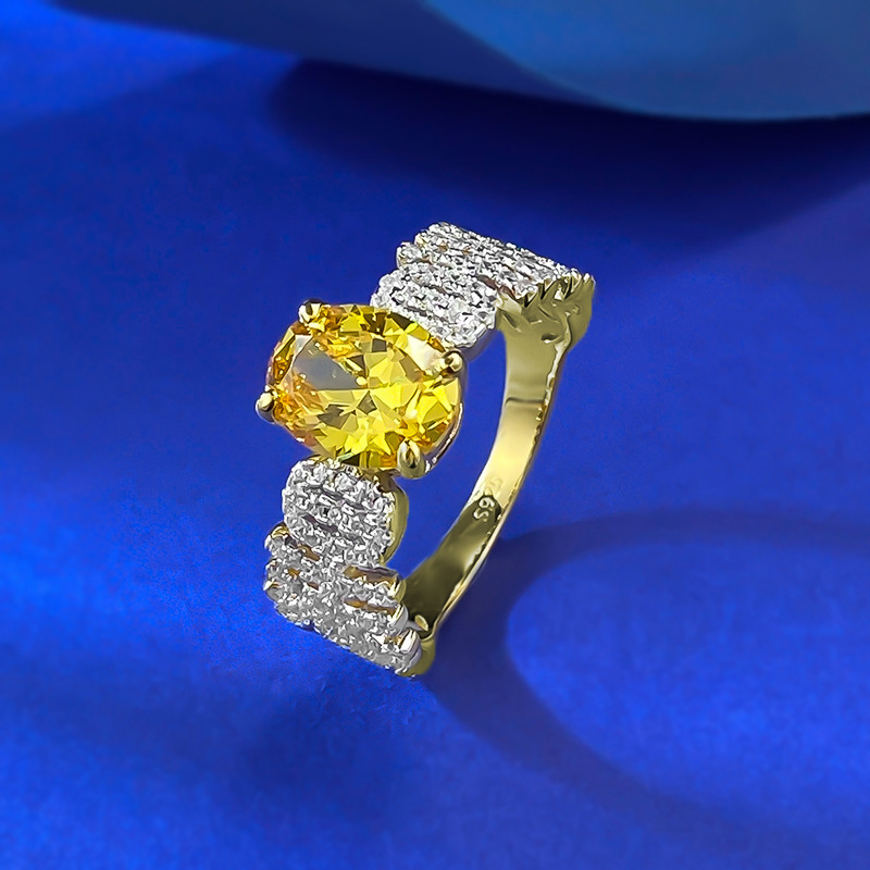 Yellow Sapphire Ring - Fortune Design in S925 Sterling Silver