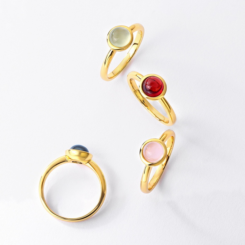 January birthstone garnet ring in 10K gold plated sterling silver