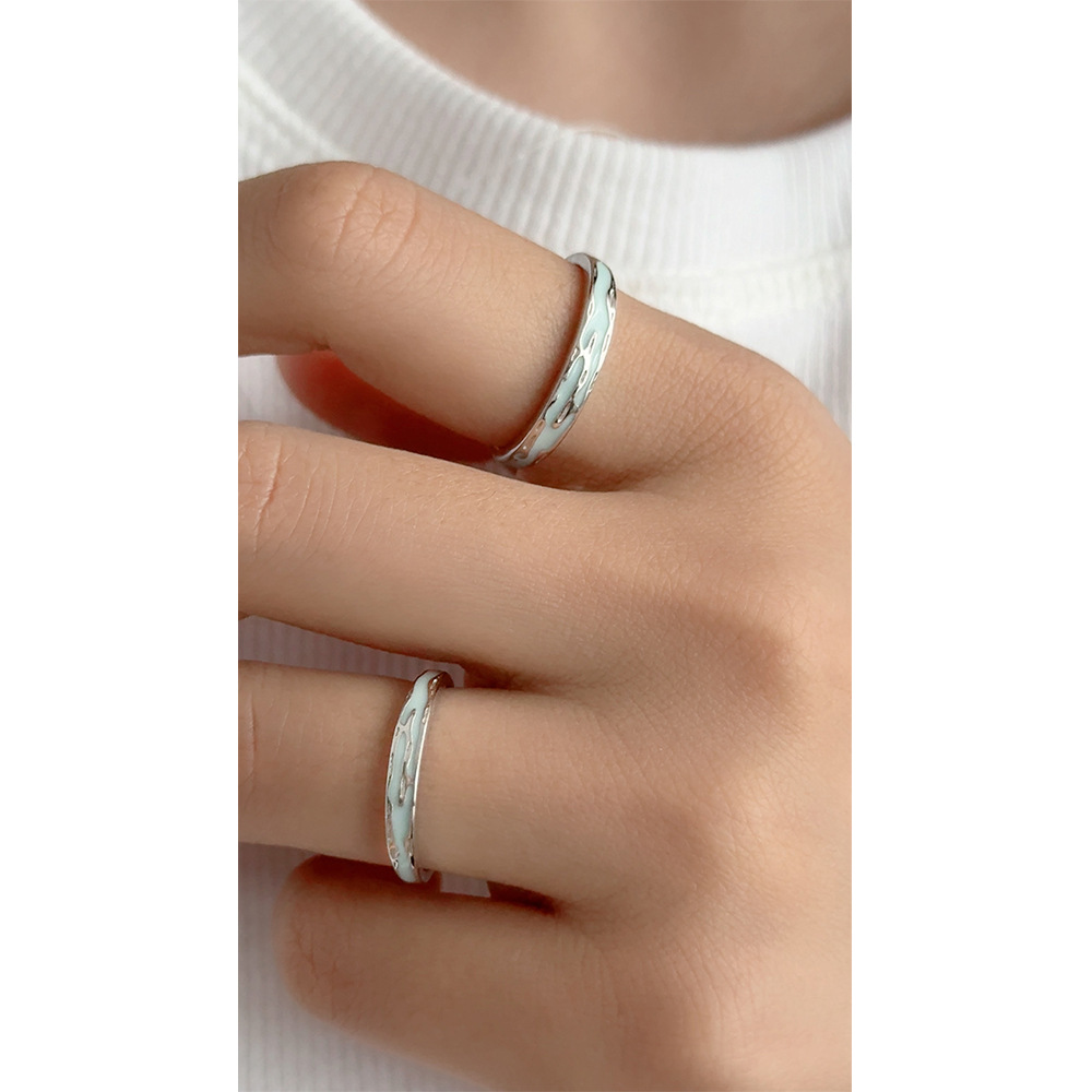 Fluorescent Ring – Jiangnan Mist Adjustable Couple Rings in S925 Silver