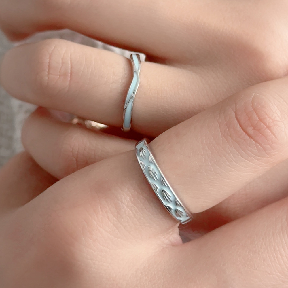 Glow in the Dark Couple Rings – Minimalist S925 Silver Open Band Set