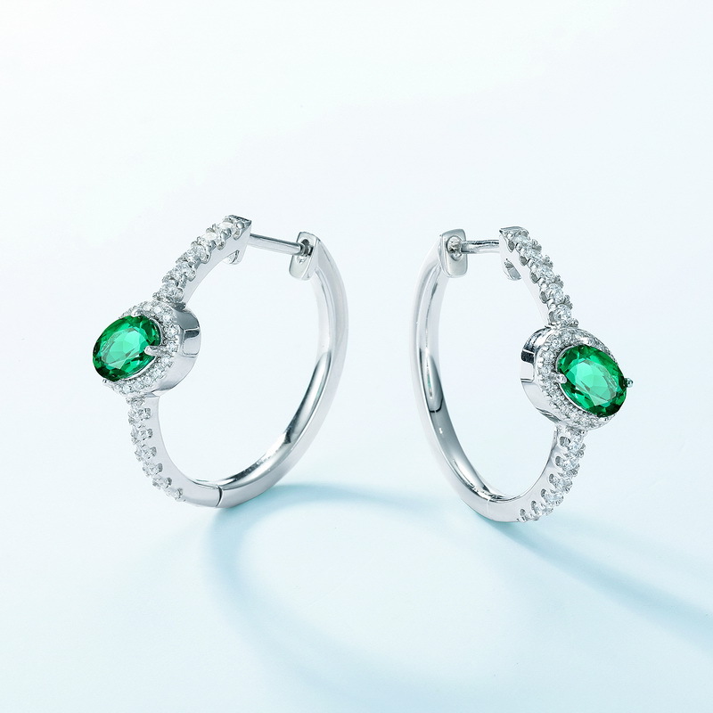 Silver Emerald Earrings – Vintage S925 Green Gemstone Drops | BlingKu