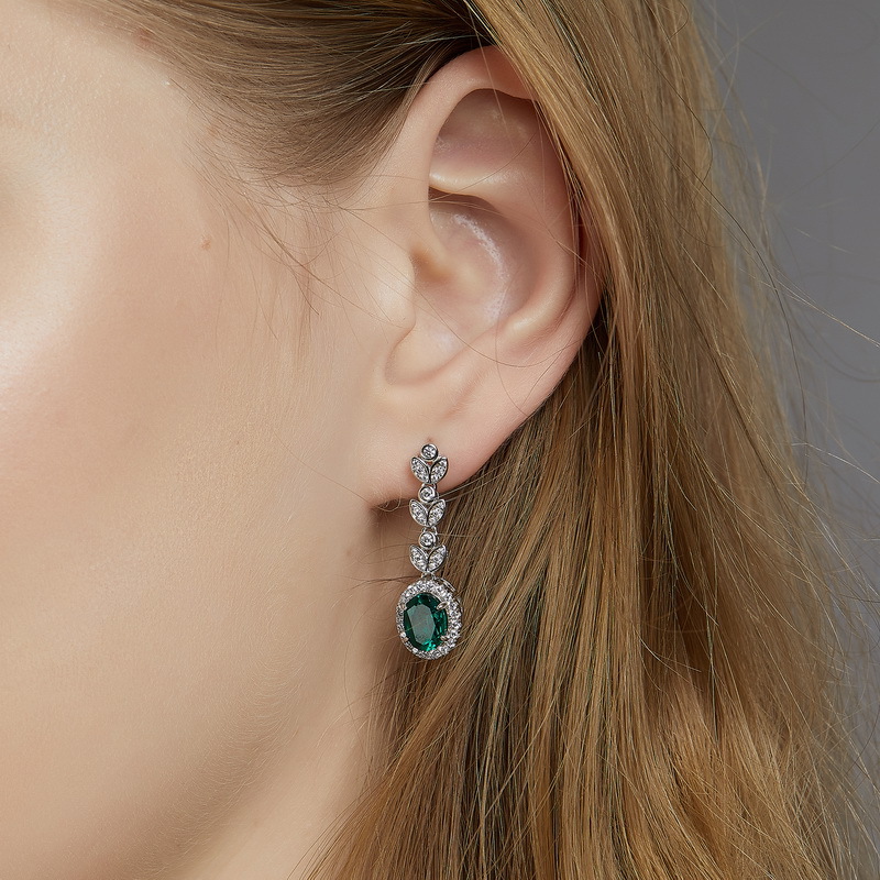 May Birthstone Gifts: Celebrate with Elegant May Emerald Earrings-BlingKu Jewelry