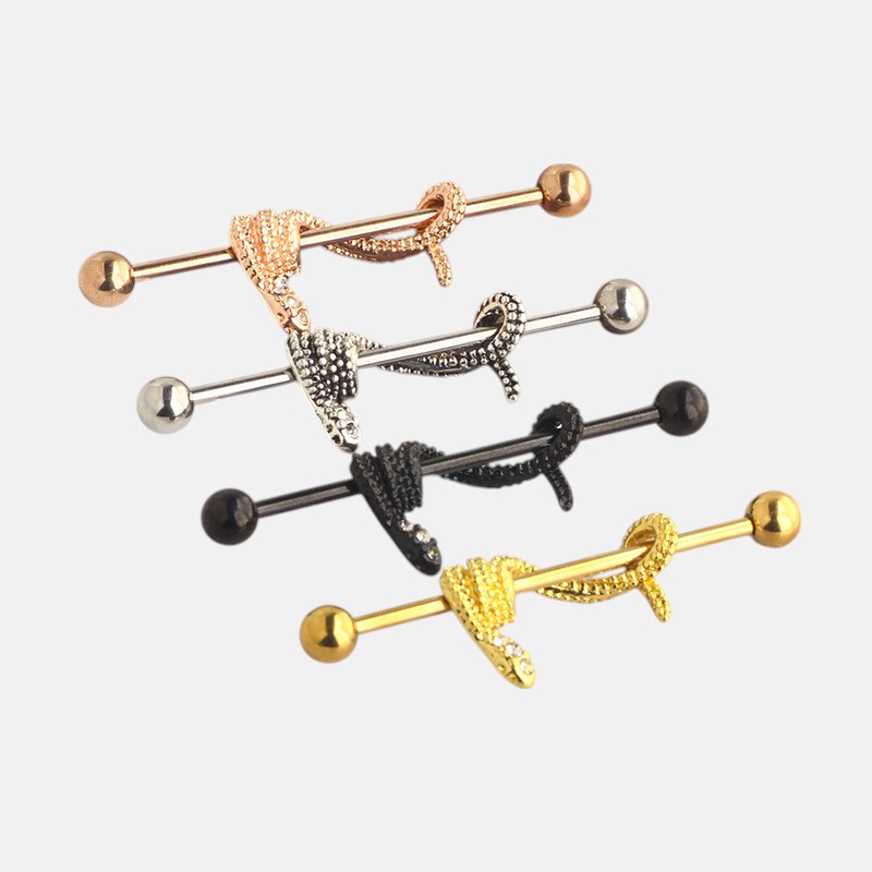 Ear Piercings Jewelry – 14G Industrial Barbell Earring for Double Ear Bridge Piercing