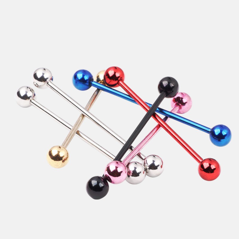 Barbell Ear Piercing Jewelry – 7 Colors Long Industrial Cartilage Barbell Earrings