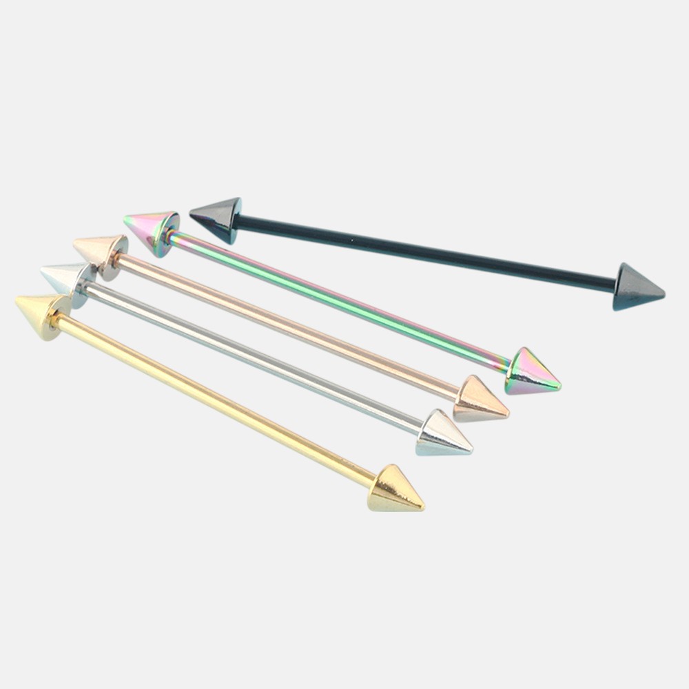 Ear Piercing Jewelry Types – Cone Spike Long Bar Earring for Cartilage or Helix