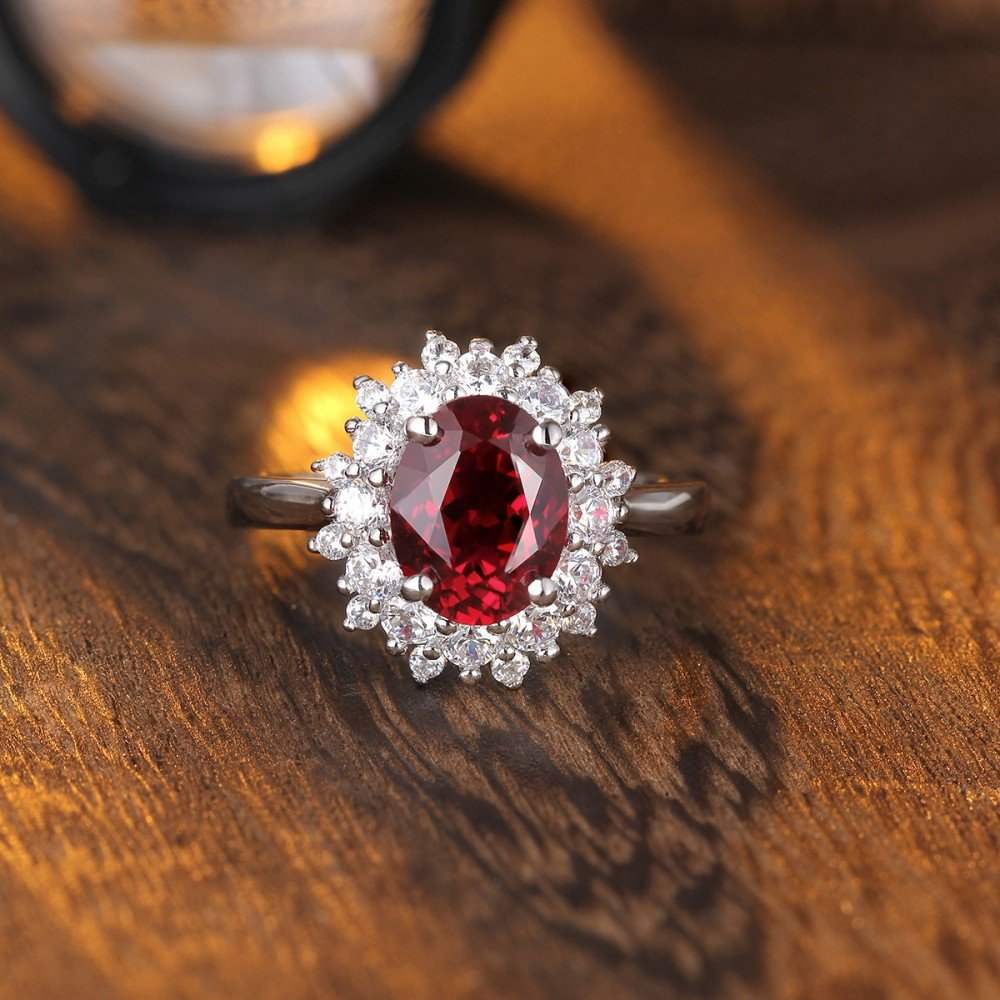 Ruby Ring for Women – 2.5 Carat Center Stone in S925 Silver