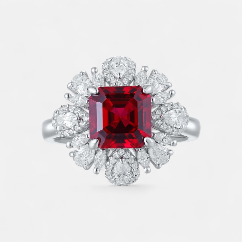 Vintage Style July Birthstone Ring – S925 Silver Ruby Jewelry
