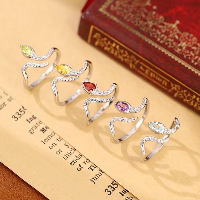 Snake Ring – S925 Sterling Silver Adjustable Serpent Design