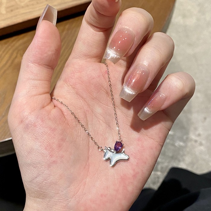 Unicorn Silver Necklace – S925 Natural Gemstone Fantasy Pendant