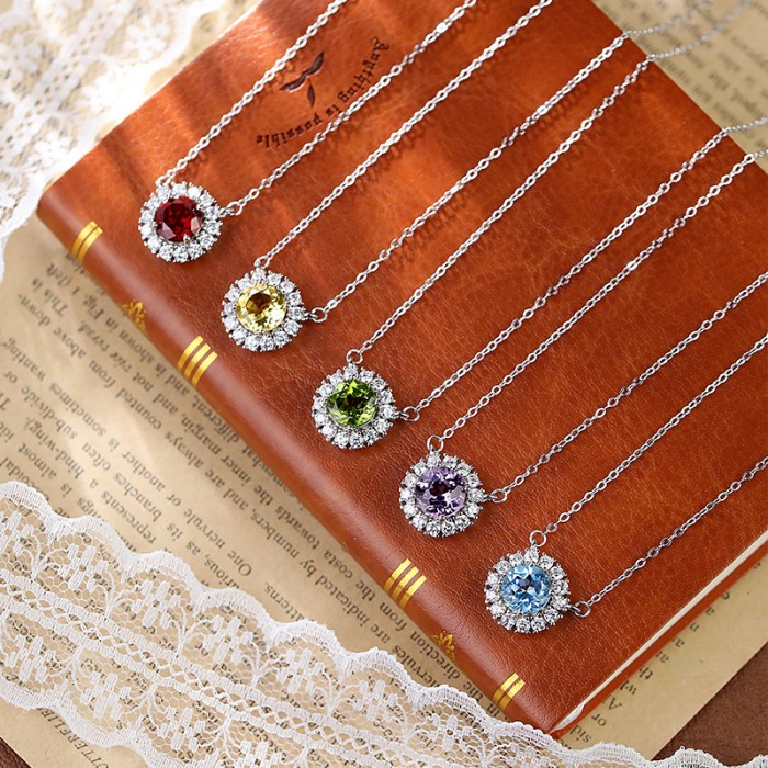 Kendra Scott Peridot Necklace – S925 Sunflower Pendant with Gemstone Variants