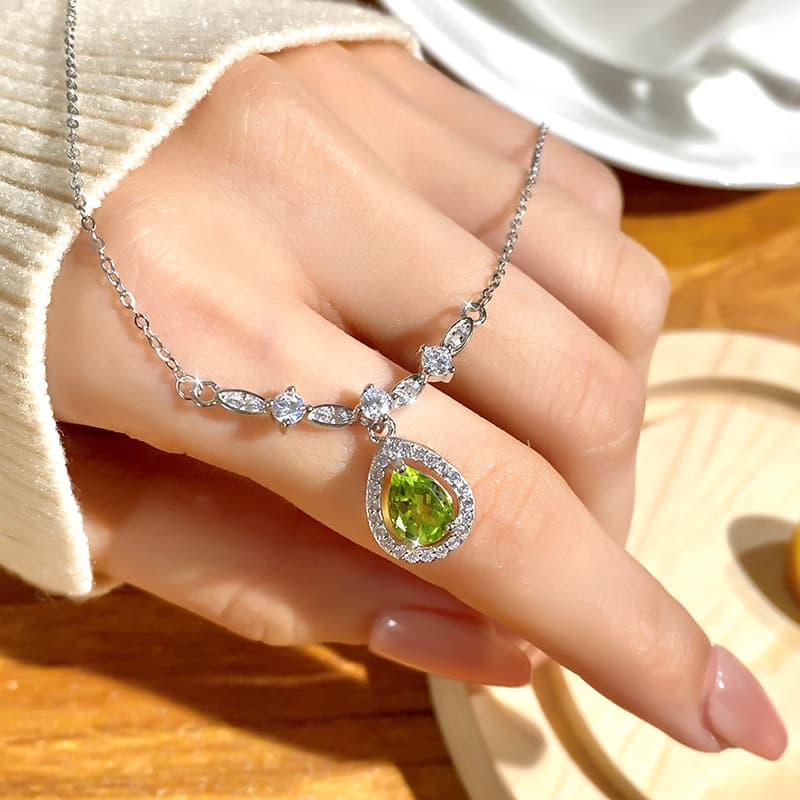 Delicate Birthstone Jewelry – Josephine S925 Silver Crystal Pendant Necklace | Blingku