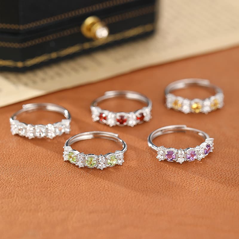 Cene Adjustable Vintage Gemstone Ring in Sterling Silver – Birthstone August Jewellery