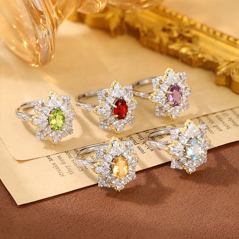 Luxury Multicolor Gemstone Ring – Birthstone Rings for August in Sterling Silver