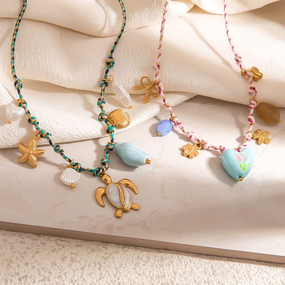 Best Shell Necklace for Summer – 18K Gold Mermaid Tail & Seashell Pendant