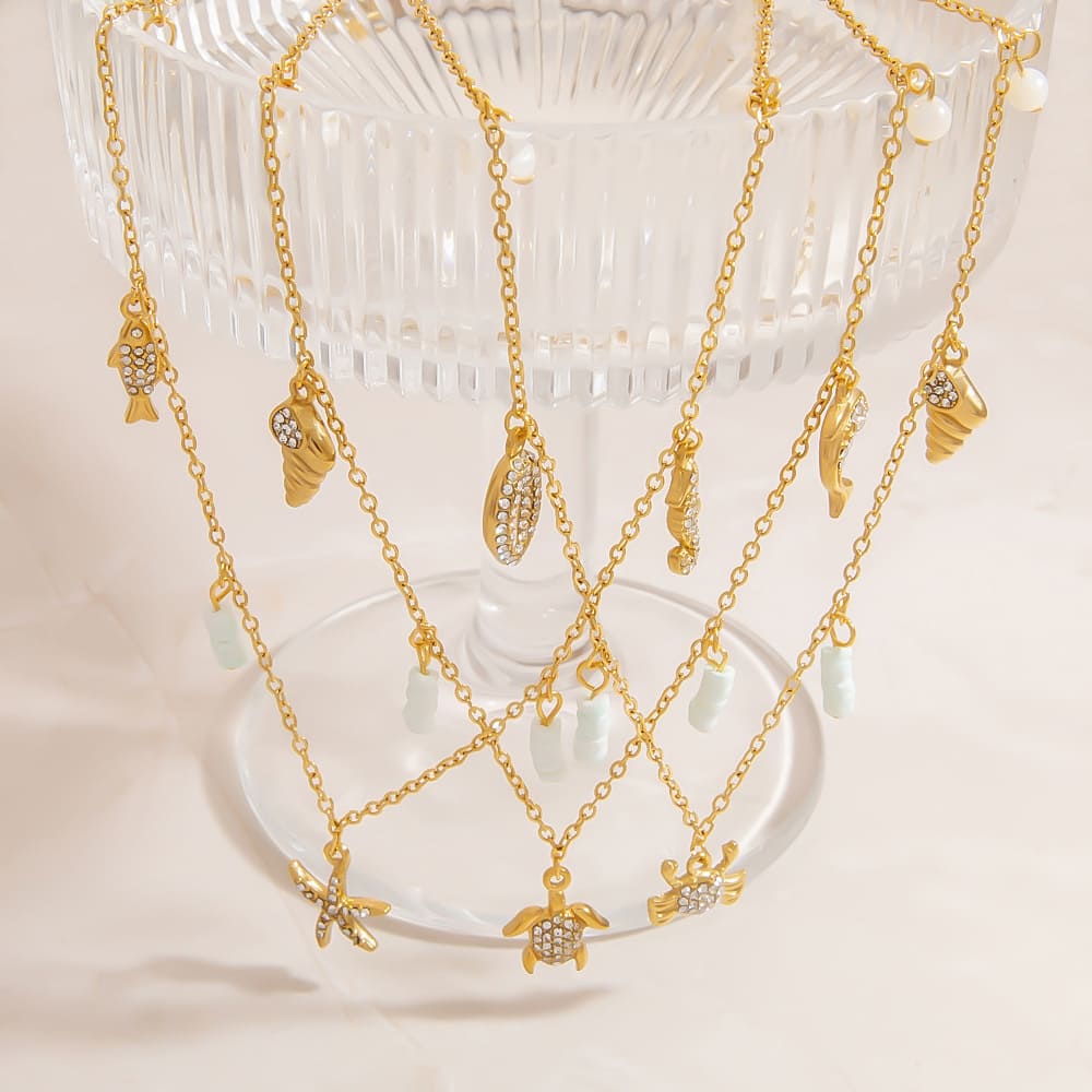 Everyday Necklace Deals – Elegant Ocean Pearl, Starfish & Shell Choker