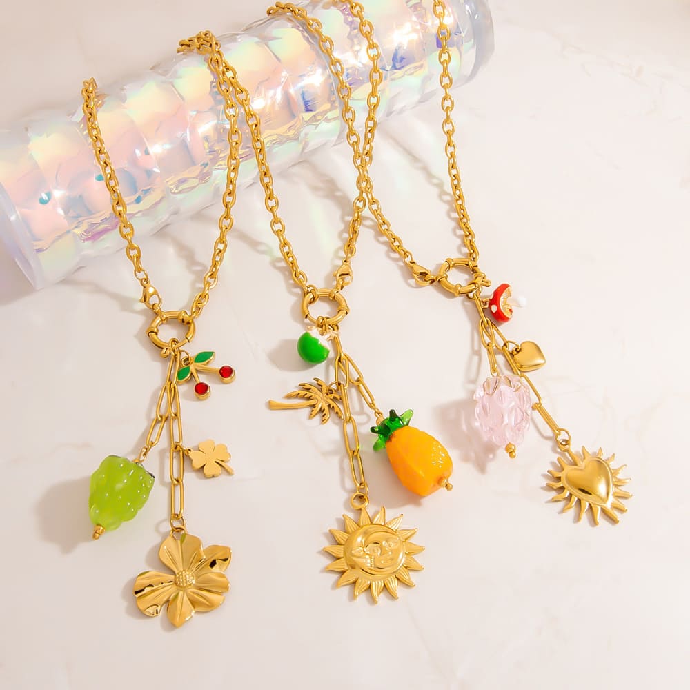 Under $20 – Fresh Fruit Series Y-Shaped Multi-Pendant Necklaces (5 Styles)