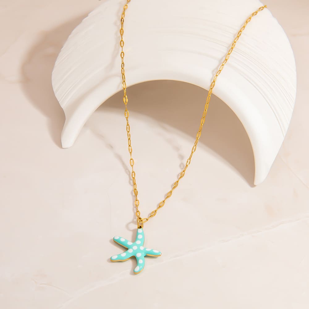 Trending Necklaces for Women – Minimalist Tropical Fish & Starfish Pendant Choker
