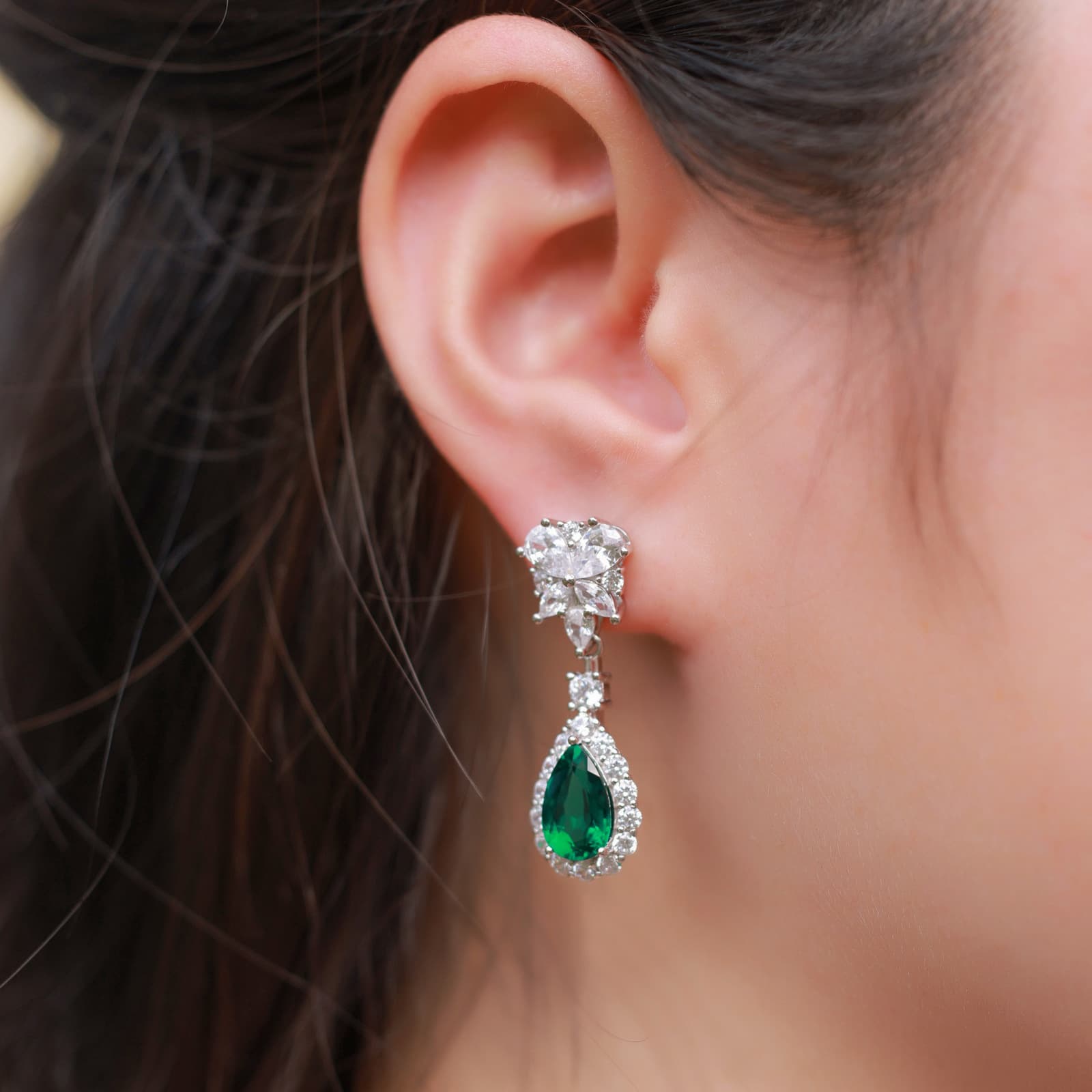 S925 Sterling Silver Long Sapphire Drop Earrings – September Birthstone, European Style