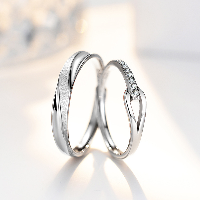 Promise Rings for Couples – S925 Sterling Silver “Rupert’s Tear” Diamond Couples Ring