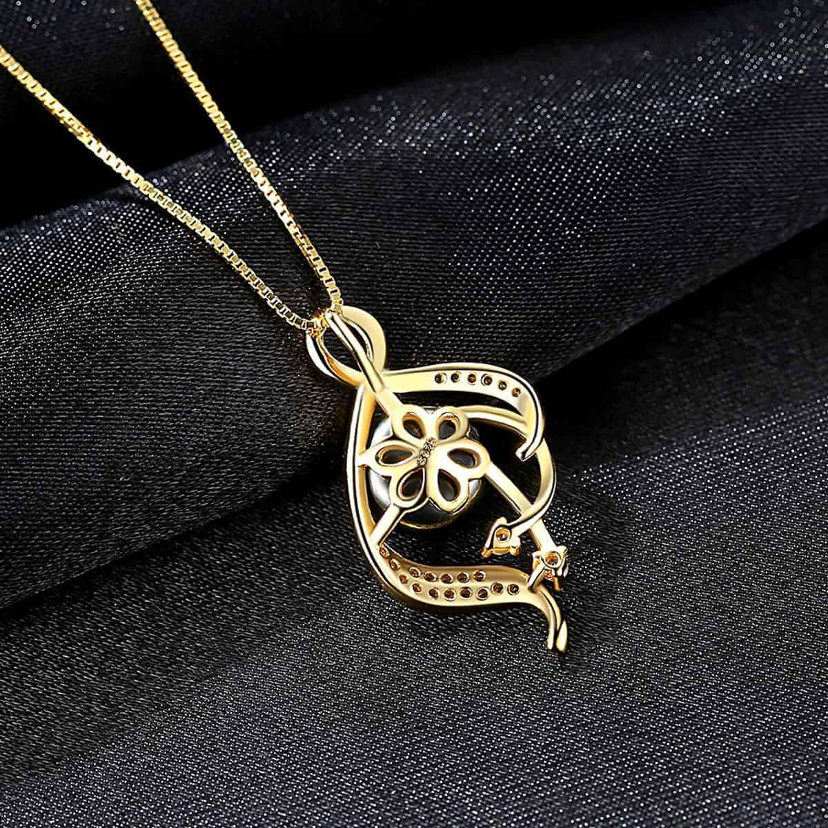 S925 Sterling Silver Freshwater Pearl Pendant Necklace – Unique Design for Women