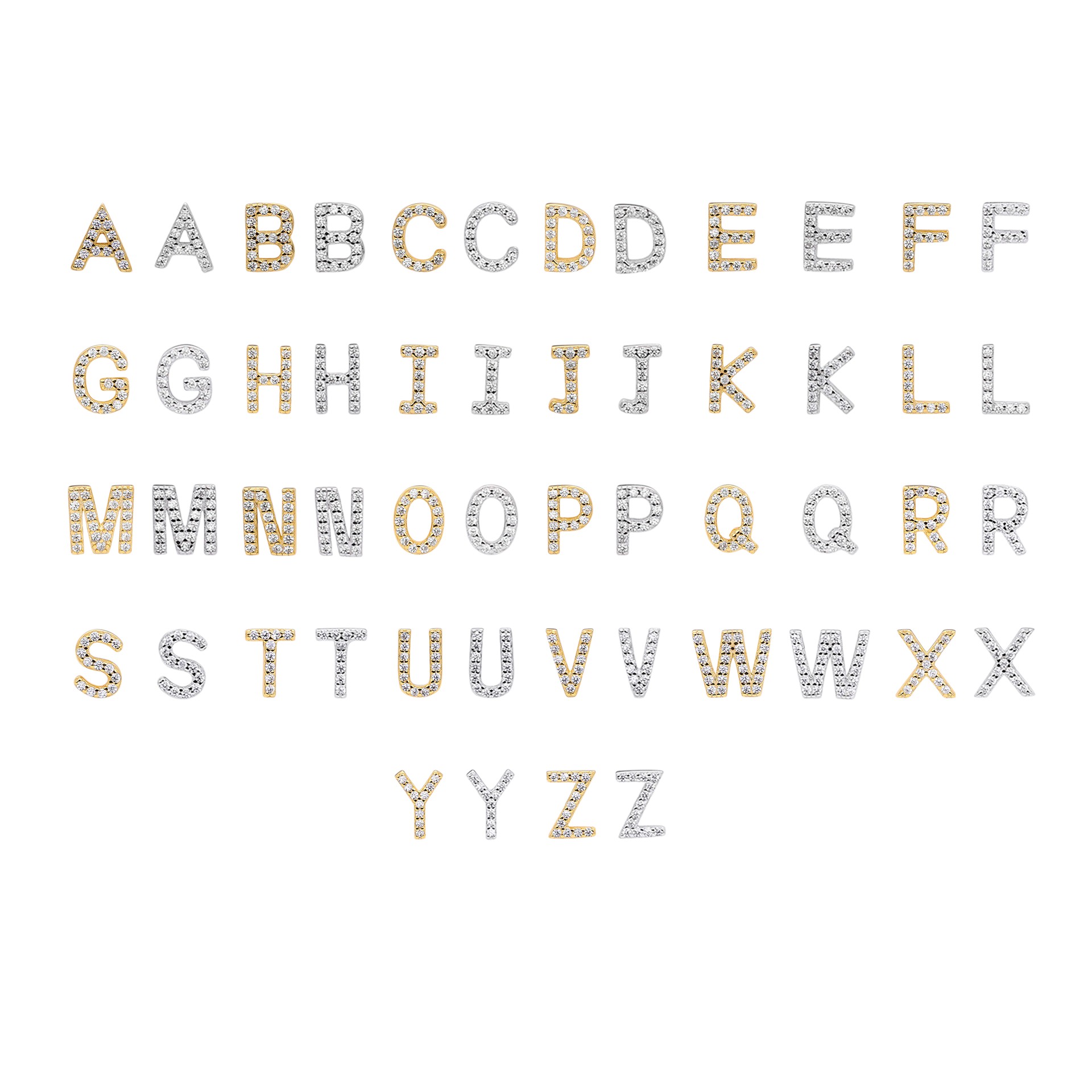 Letter Earrings – S925 Sterling Silver Alphabet Stud Earrings 