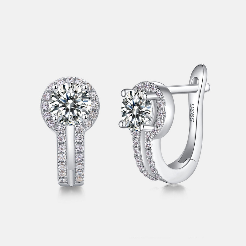 Moissanite Stud Earrings – S925 Silver 4-Prong Minimalist Style