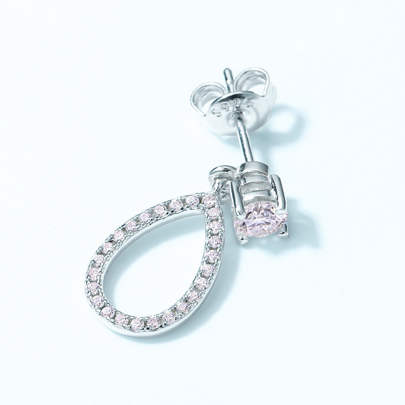 Summer New S925 Silver Pear-Shaped Moissanite Drop Earrings