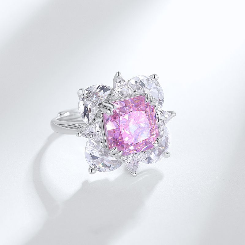 Aquamarine Ring Silver – 10mm Adjustable S925 Statement Birthstone Ring