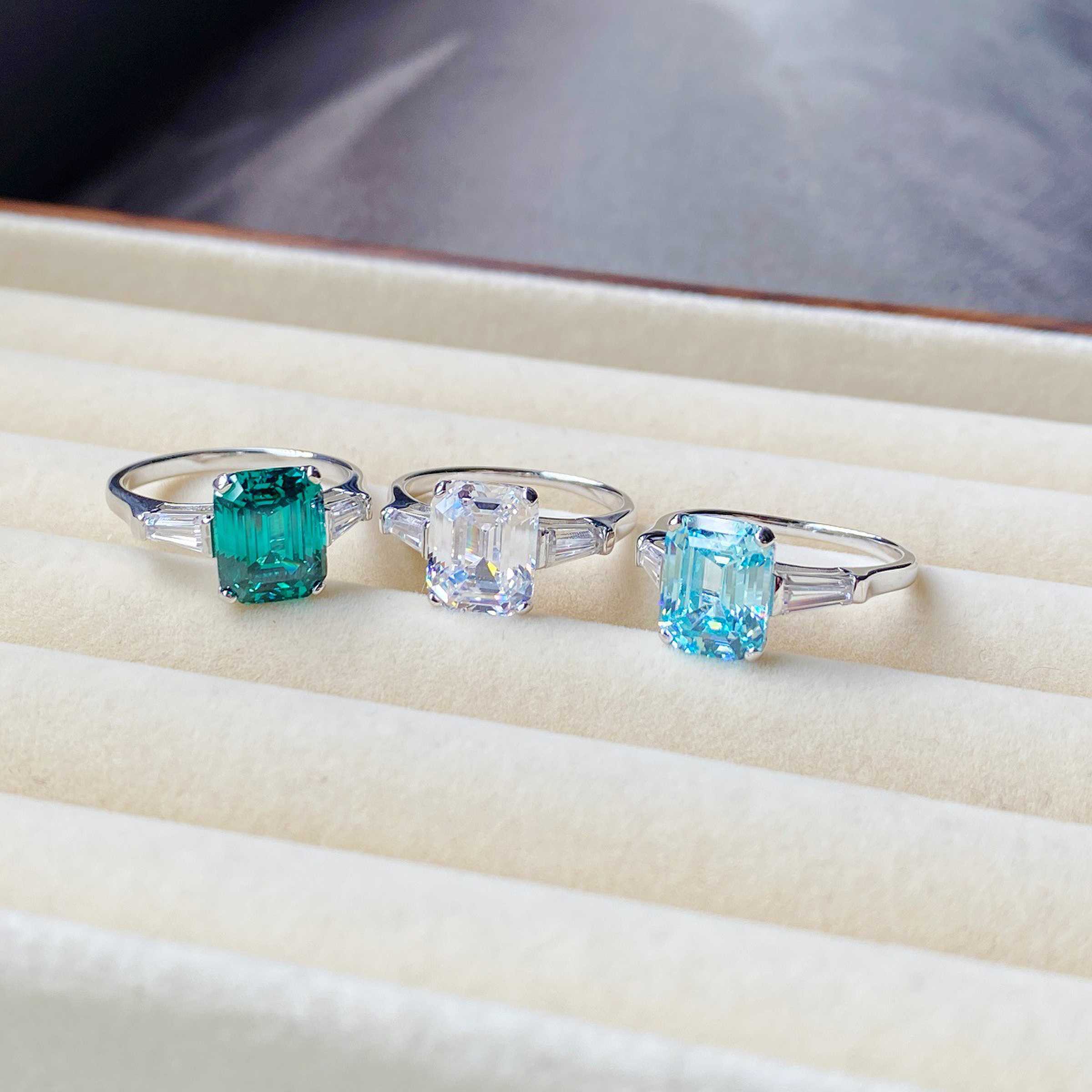 6 Carat Aquamarine Engagement Ring – S925 Sterling Silver CZ Ring