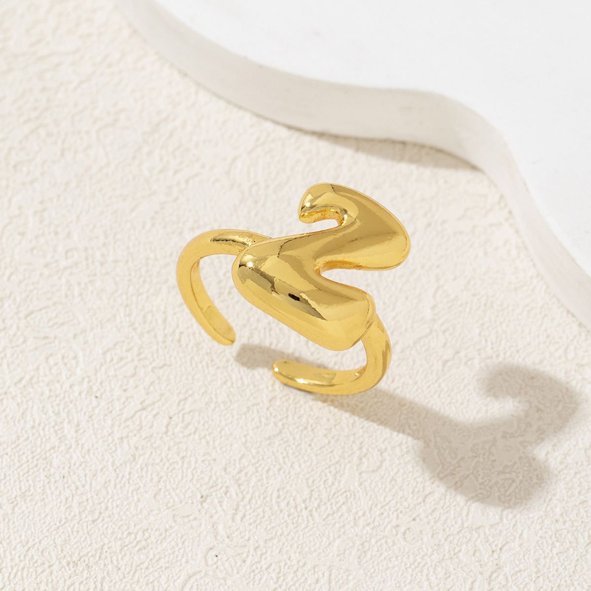 Letter Ring – Polished Mirror Finish Alphabet Initial Ring