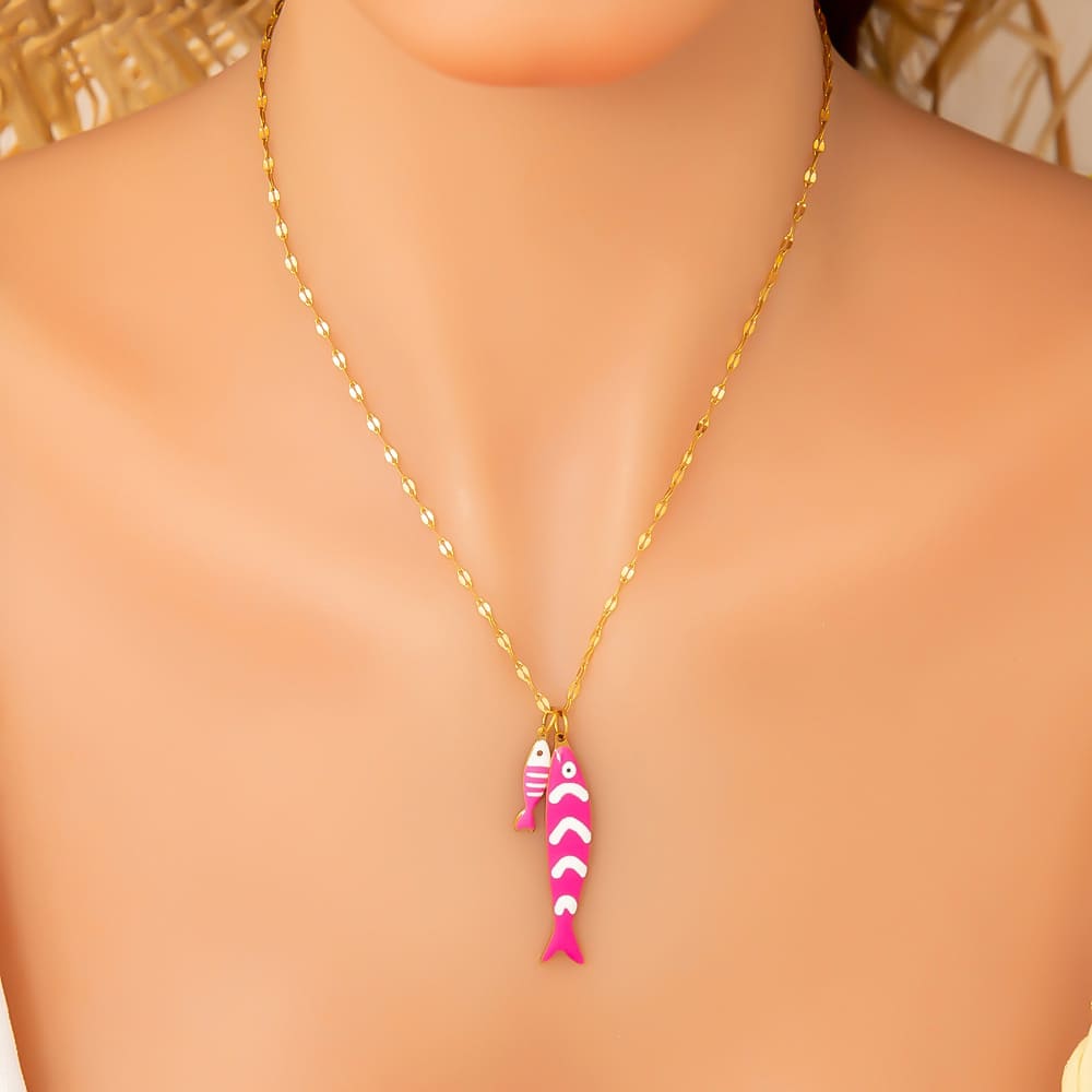 Trending Necklaces for Women – Minimalist Tropical Fish & Starfish Pendant Choker