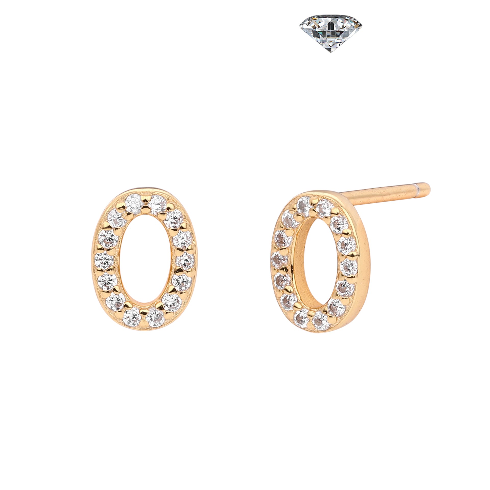 Letter Earrings – S925 Sterling Silver Alphabet Stud Earrings 