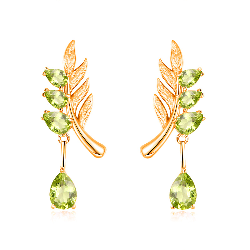 Leaf Pendant Necklace Set – S925 Sterling Silver Crystal Jewelry | Blingku