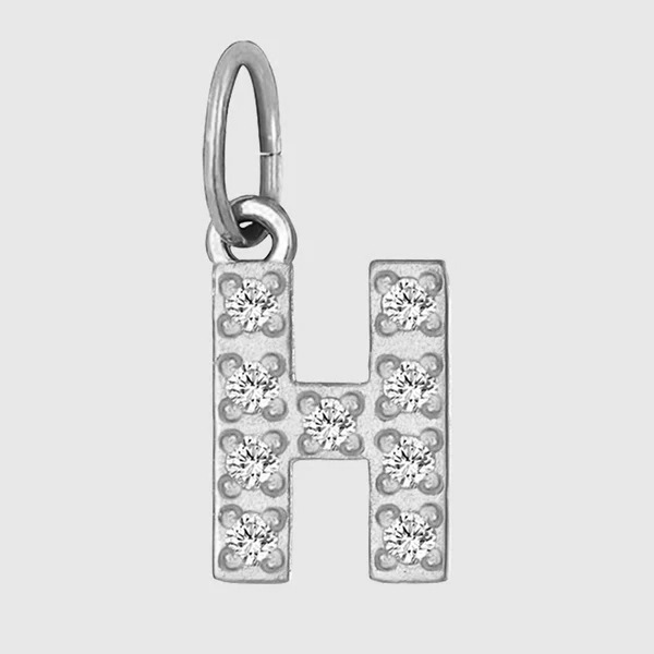 Initial Charm – Pave Full CZ Double Circle Alphabet Pendant for DIY Jewelry