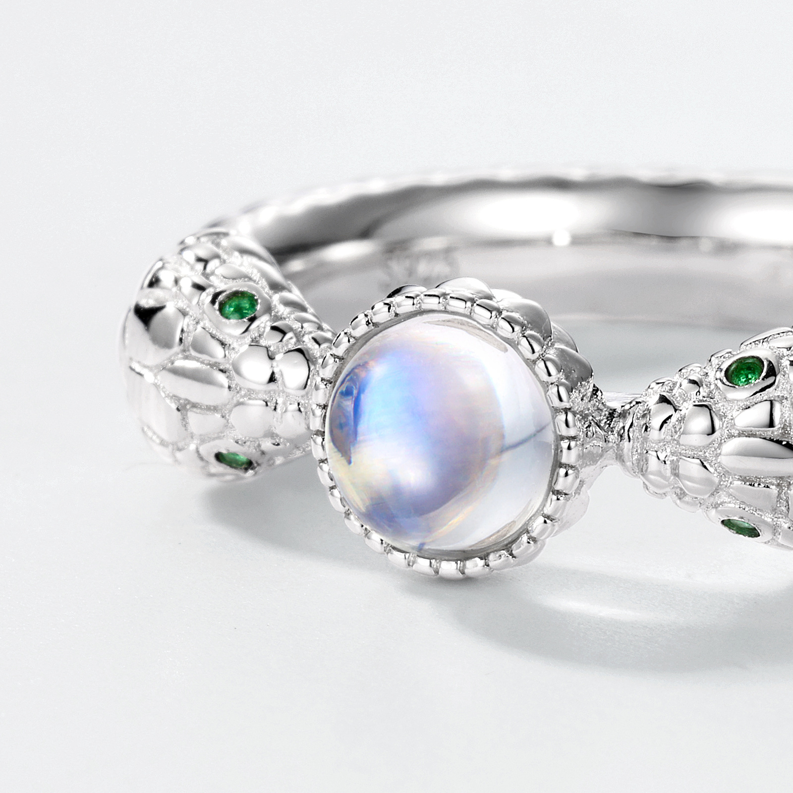 Sapphire Ring  – S925 Sterling Silver Double Snake Design